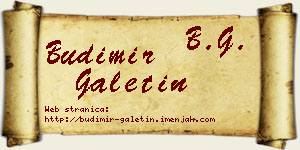 Budimir Galetin vizit kartica